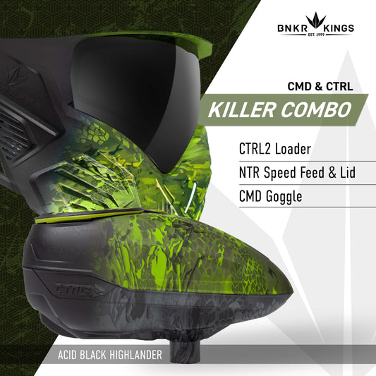 CMD & CTRL2 Killer Combo Goggle + Loader - Acid Black Highlander