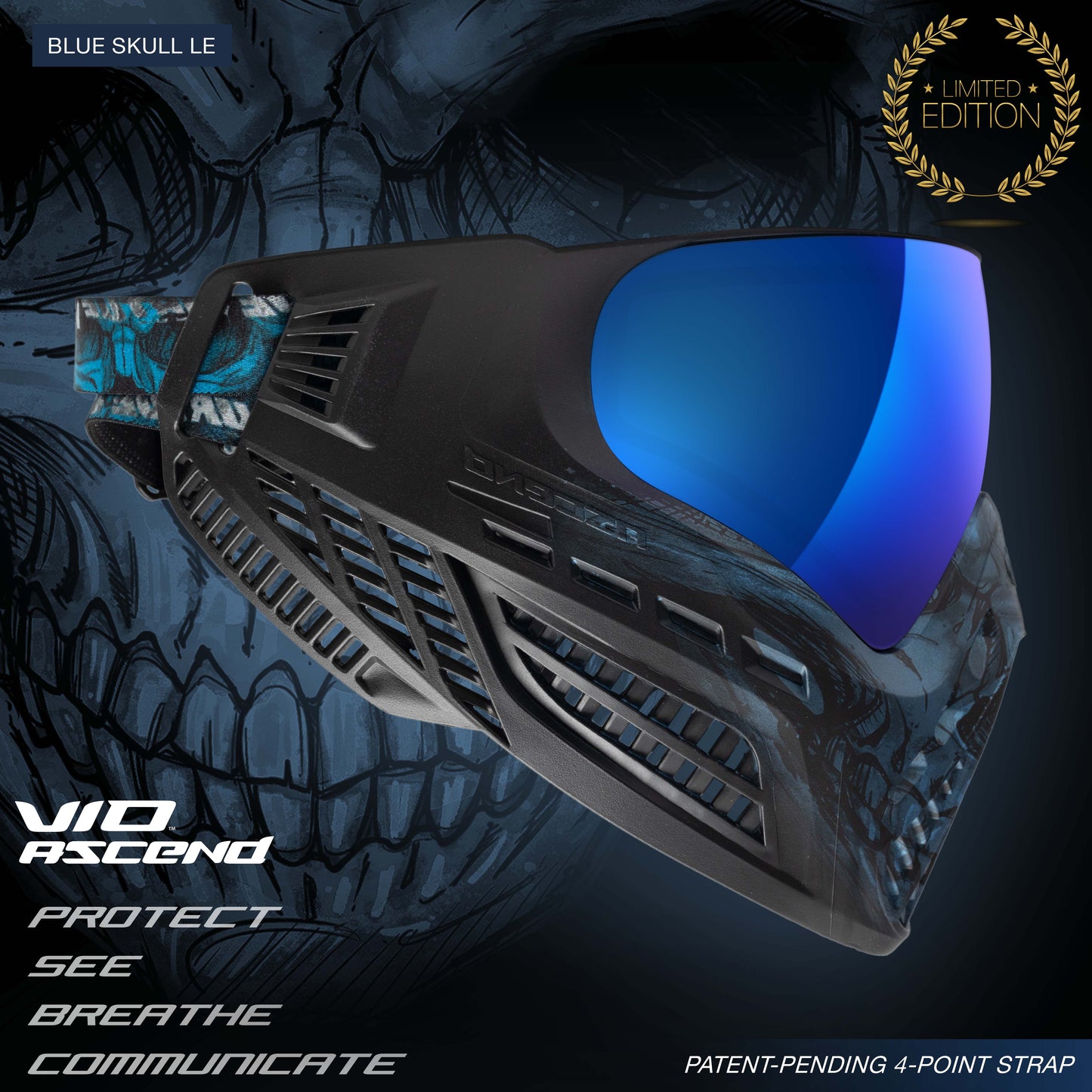 Virtue VIO Ascend Goggle - Cyan Skull - Pre-Order