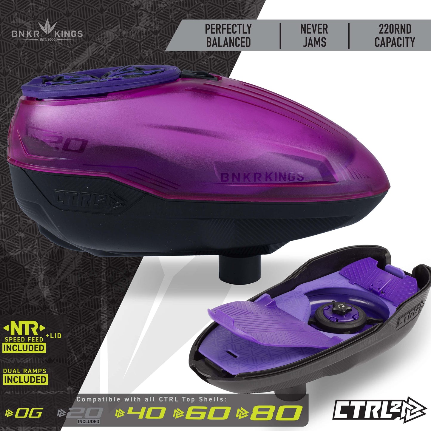 Bunkerkings CTRL2 Loader - Crystal Purple Black w/ Free N-Charge