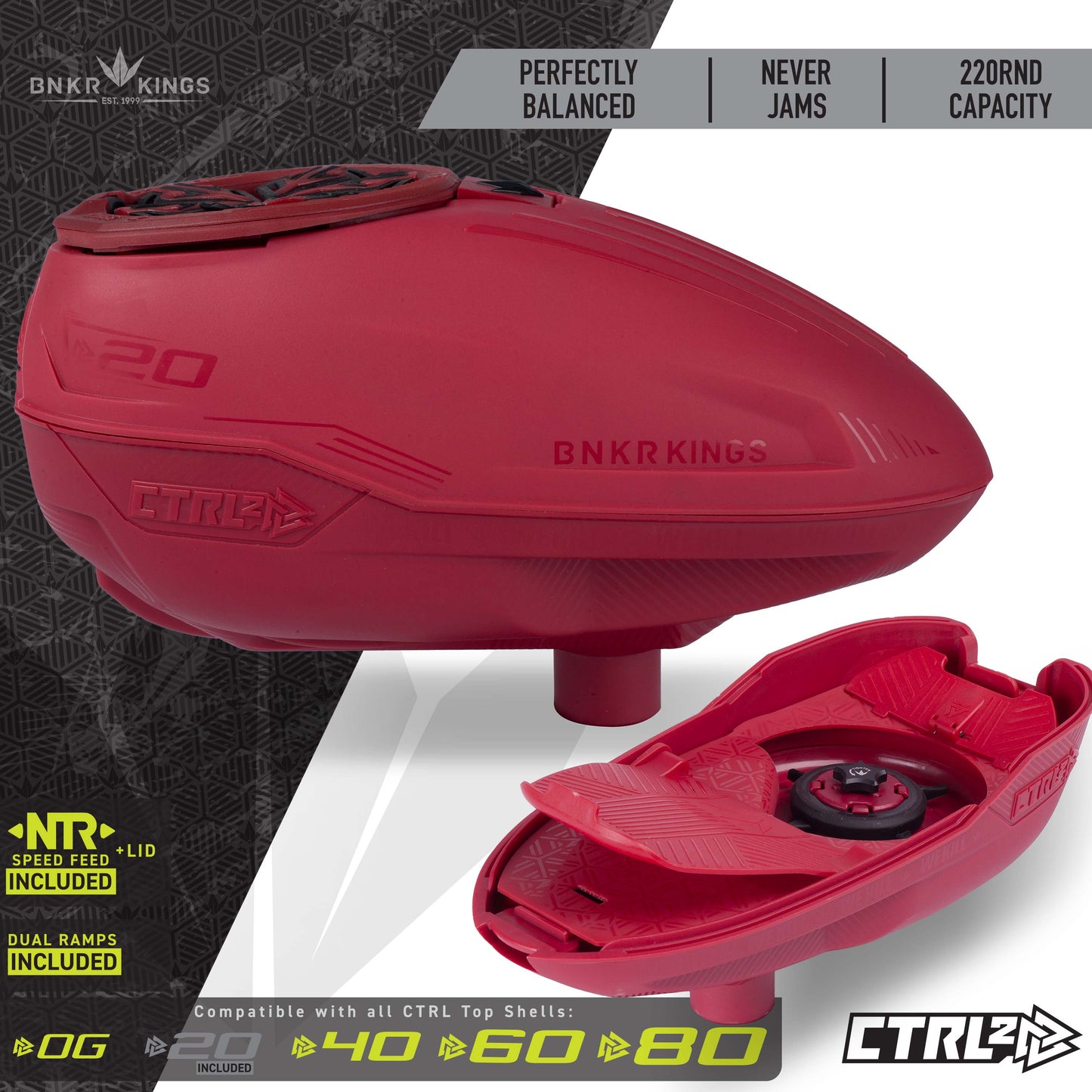 Bunkerkings CTRL2 Loader - Dark Red w/ Free N-Charge