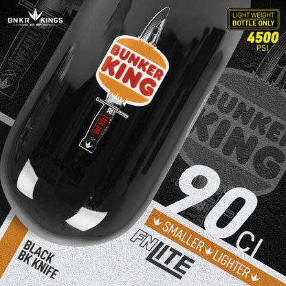 Bunkerkings FN Lite Air Bottle Only - 90ci 4500psi - Black BK Knife