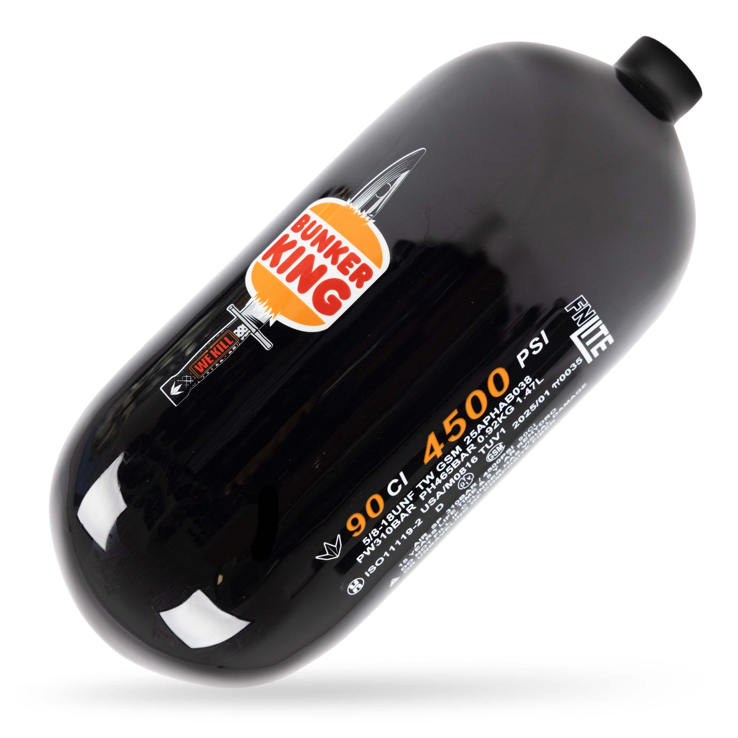 Bunkerkings FN Lite Air Bottle Only - 90ci 4500psi - Black BK Knife