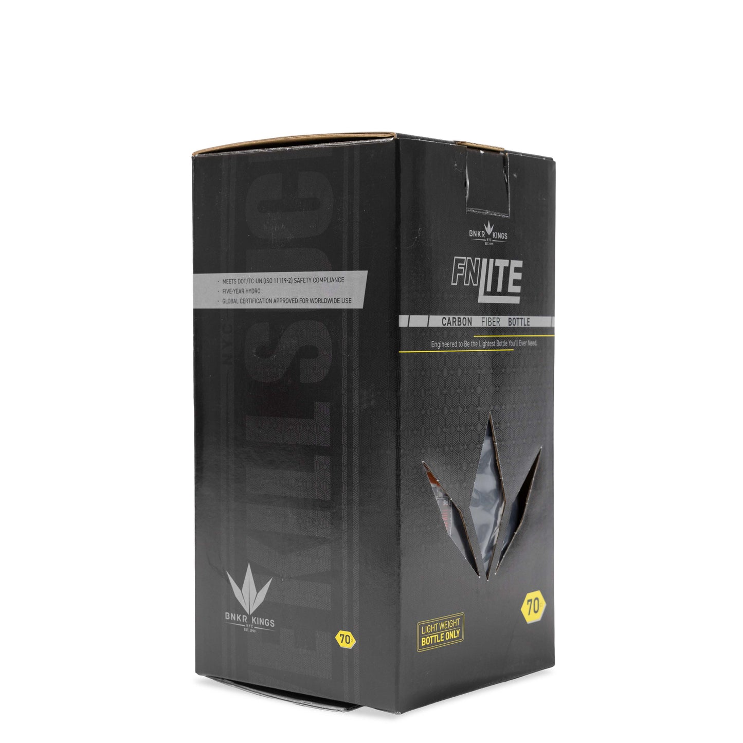 Bunkerkings FN Lite Air Bottle Only - 70ci 4500psi - Black BK Knife