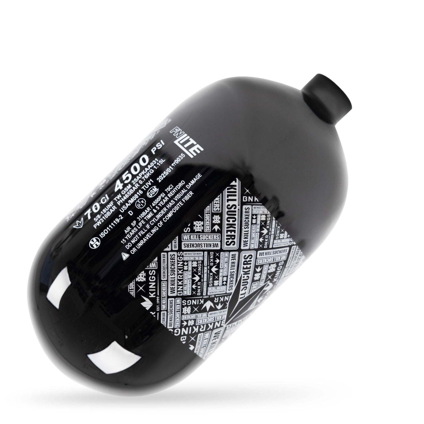Bunkerkings FN Lite Air Bottle Only - 70ci 4500psi - Black WKS
