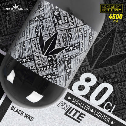 Bunkerkings FN Lite Air Bottle Only - 80ci 4500psi - Black WKS