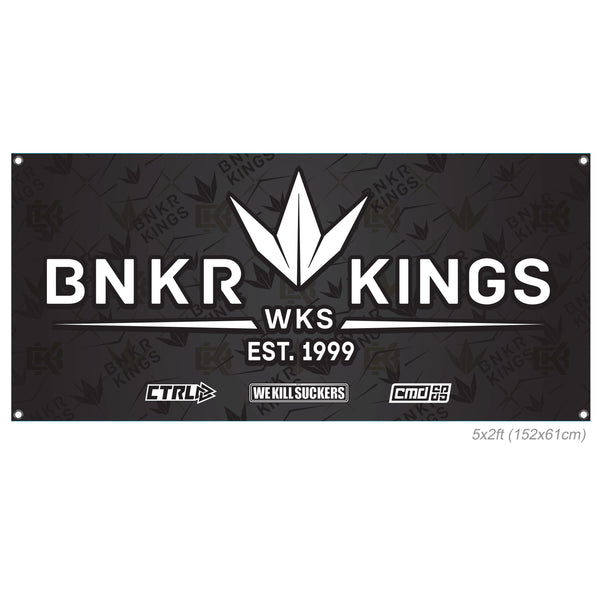 Bunkerkings WKS Fabric Banner - 5x2 Feet - Black