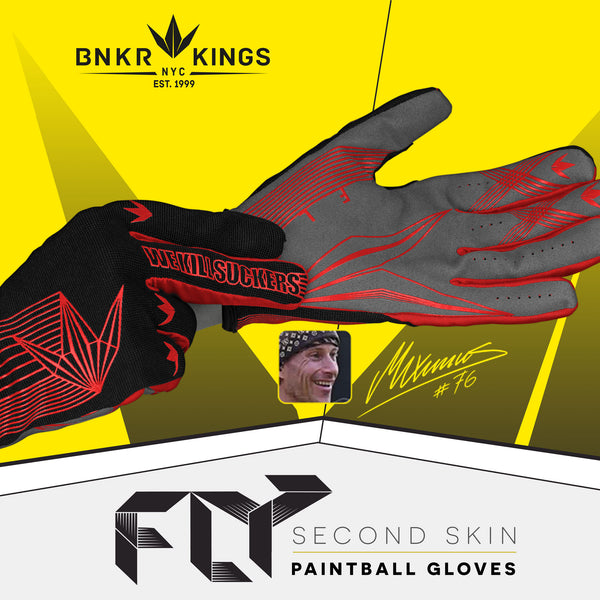 zzz - Bunkerkings Fly Paintball Gloves - Red