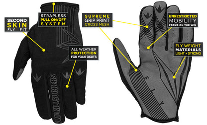 Bunkerkings Fly Paintball Gloves - Black