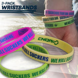Bunkerkings Wristbands (3-Pack) - Pink/Rainbow/Lime